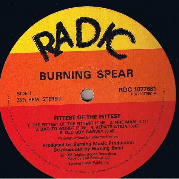 Burning Spear ~ The Fittest Of The Fittest (Vinyl) - Djungel & Jazz