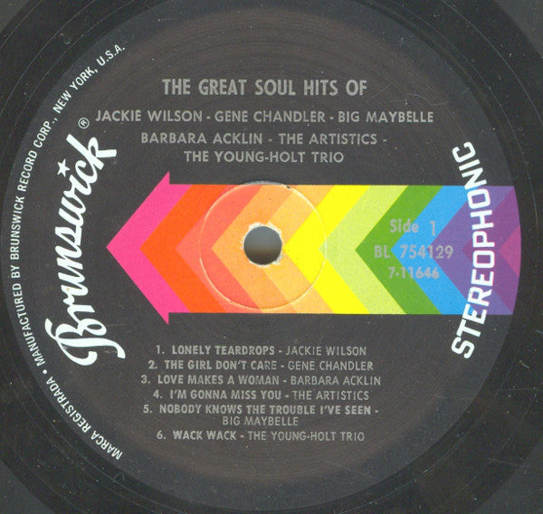 Various ~ The Great Soul Hits Of Jackie Wilson - Gene Chandler - Big Maybelle - Barbara Acklin - The Artistics - Young-Holt Unlimited (Vinyl) - Djungel & Jazz