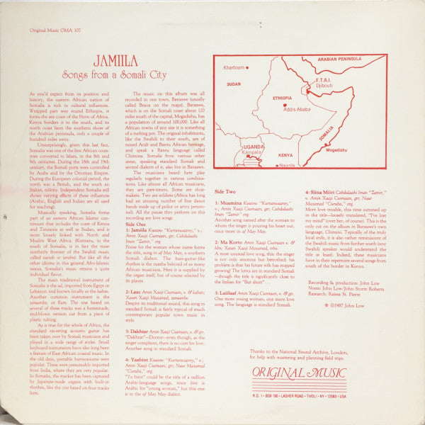 Various ~ Jamiila (Songs From A Somali City) (Vinyl) - Djungel & Jazz