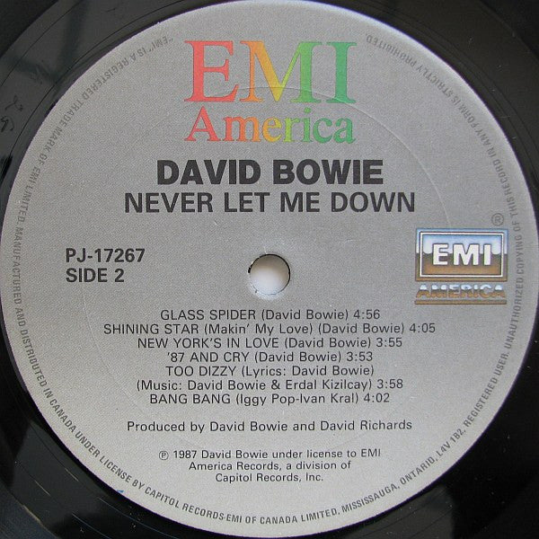 David Bowie : Never Let Me Down (LP, Album)