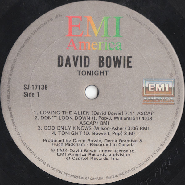 David Bowie ~ Tonight (Vinyl) - Djungel & Jazz