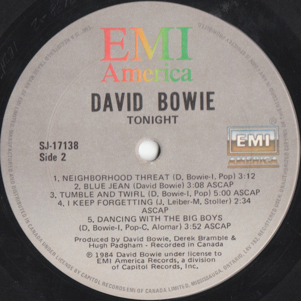 David Bowie ~ Tonight (Vinyl) - Djungel & Jazz