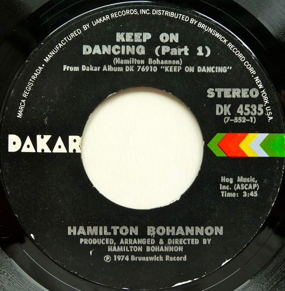 Hamilton Bohannon : Keep On Dancing (Part 1) (7")