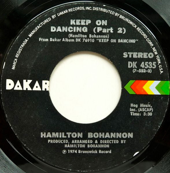 Hamilton Bohannon : Keep On Dancing (Part 1) (7")