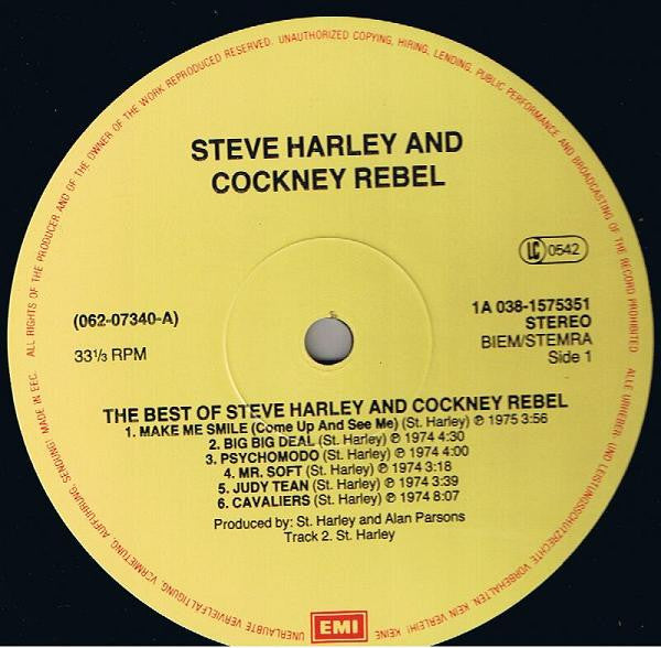 Steve Harley And Cockney Rebel ~ The Best Of Steve Harley And Cockney Rebel (Vinyl) - Djungel & Jazz