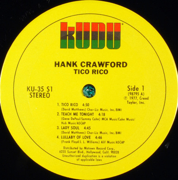 Hank Crawford : Tico Rico (LP, Album, San)