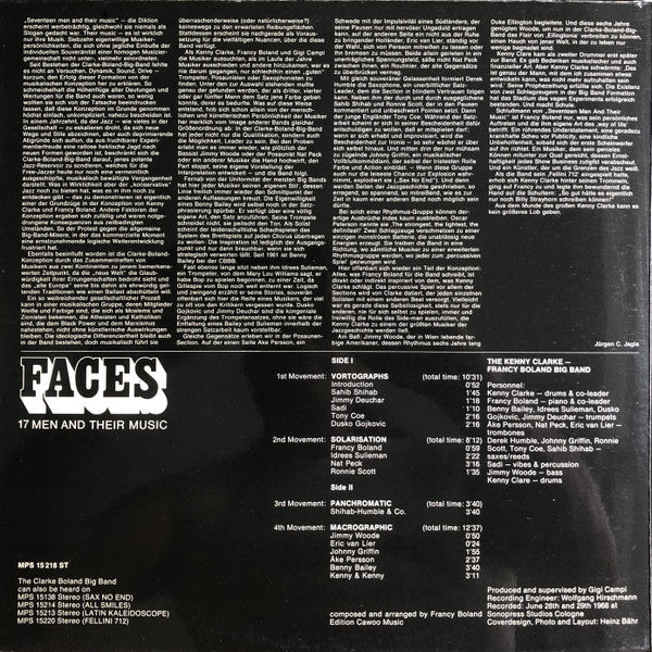 Clarke-Boland Big Band ~ Faces (Vinyl) - Djungel & Jazz