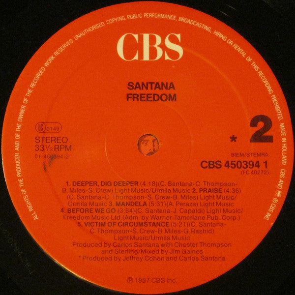Santana : Freedom (LP, Album)