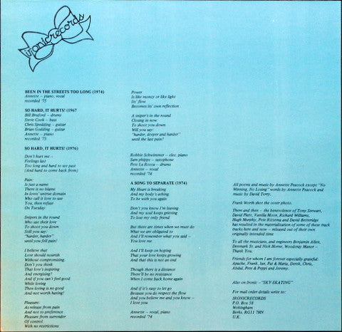 Annette Peacock ~ Been In The Streets Too Long (Vinyl) - Djungel & Jazz