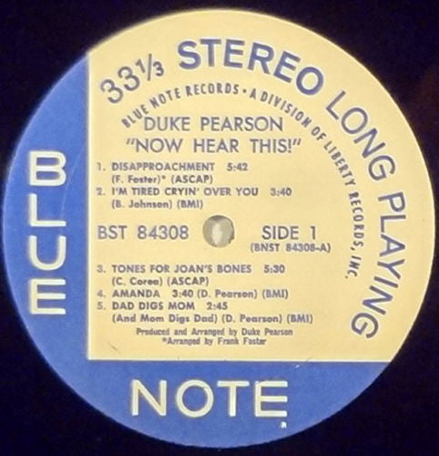 Duke Pearson ~ Now Hear This (Vinyl) - Djungel & Jazz