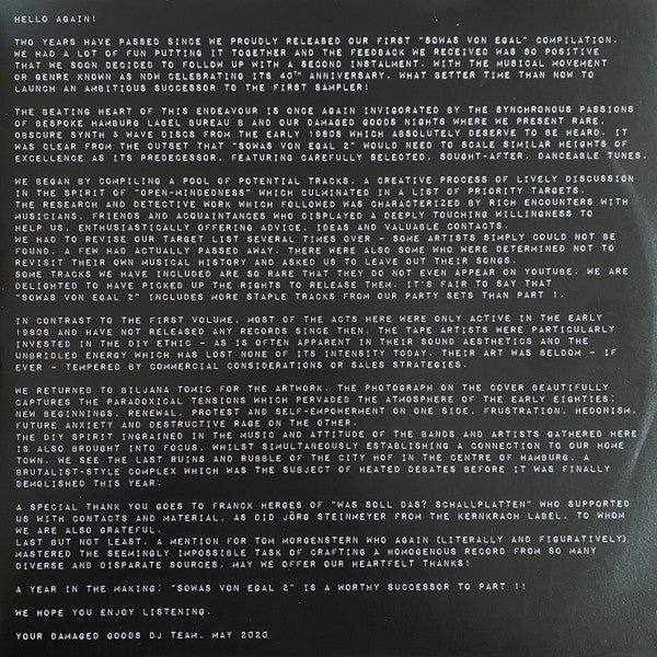 Various : Sowas Von Egal. 2 (German Synth Wave Underground 1981-1984) (LP, Comp)