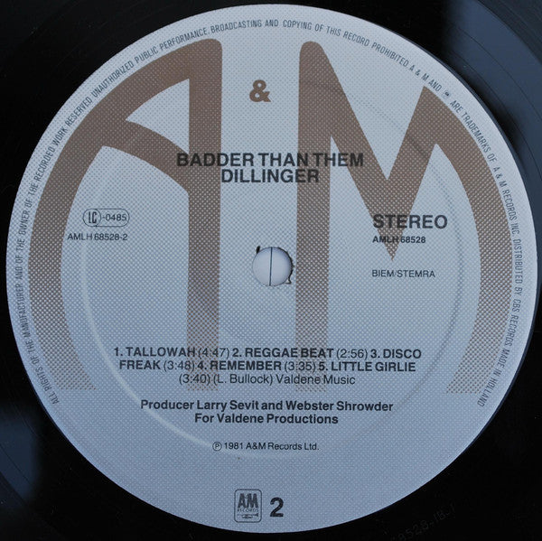 Dillinger : Badder Than Them (LP, Album)