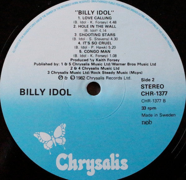 Billy Idol ~ Billy Idol (Vinyl) - Djungel & Jazz