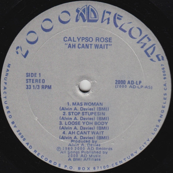 Calypso Rose : Ah Cant Wait (LP, Album)
