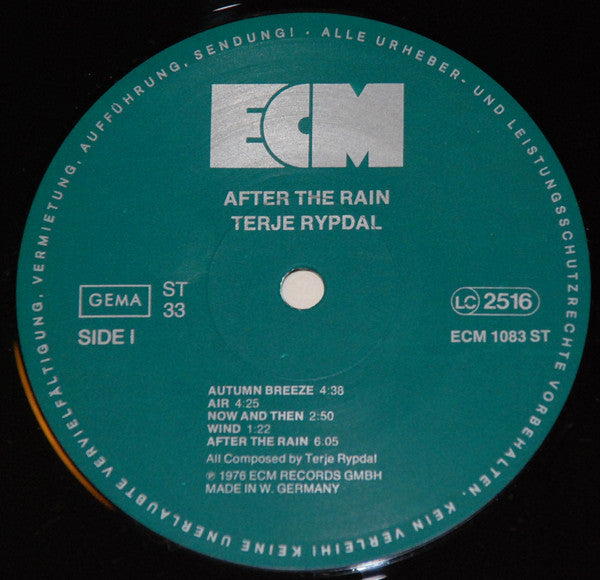 Terje Rypdal ~ After The Rain (Vinyl) - Djungel & Jazz