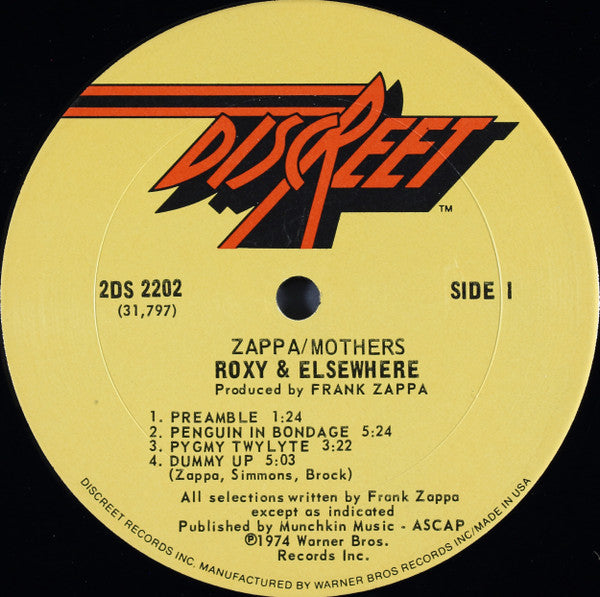 Zappa / Mothers ~ Roxy & Elsewhere (Vinyl) - Djungel & Jazz