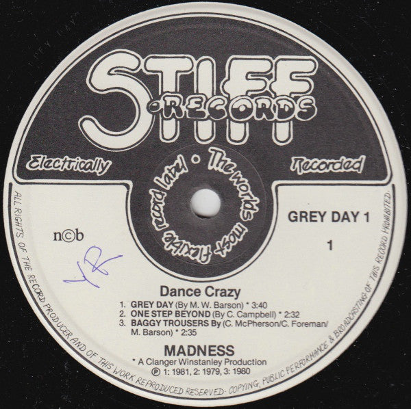 Madness : Dance Crazy (12", MiniAlbum, Comp, Bla)