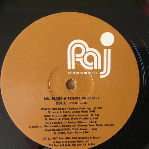 Various ~ Bill Evans ~ A Tribute (Vinyl) - Djungel & Jazz