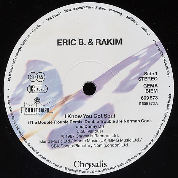 Eric B. & Rakim ~ I Know You Got Soul (Six Minutes Of Soul) (Vinyl) - Djungel & Jazz