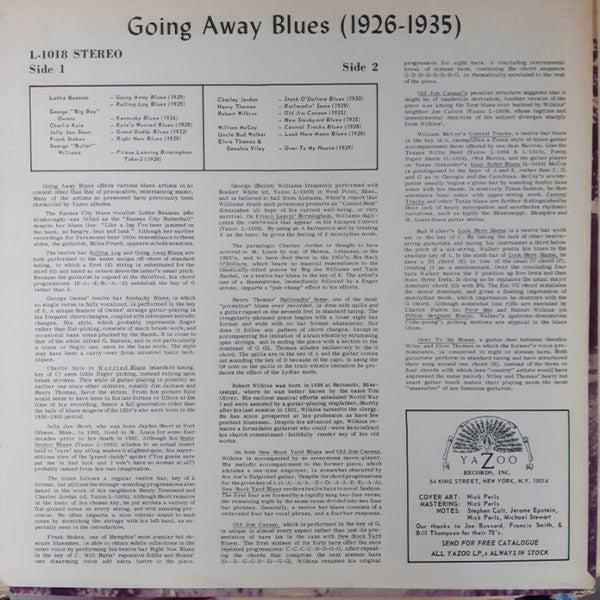 Various ~ Going Away Blues (1926-1935) (Vinyl) - Djungel & Jazz