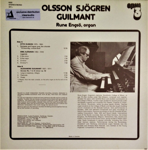 Olsson, Sjögren, Guilmant, Rune Engsö ~ Olsson Sjögren Guilmant (Vinyl) - Djungel & Jazz