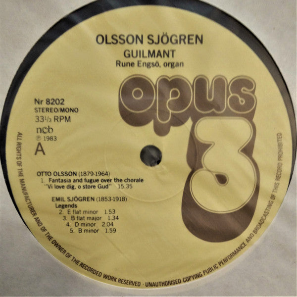 Olsson, Sjögren, Guilmant, Rune Engsö ~ Olsson Sjögren Guilmant (Vinyl) - Djungel & Jazz