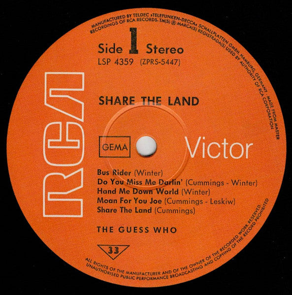 The Guess Who ~ Share The Land (Vinyl) - Djungel & Jazz