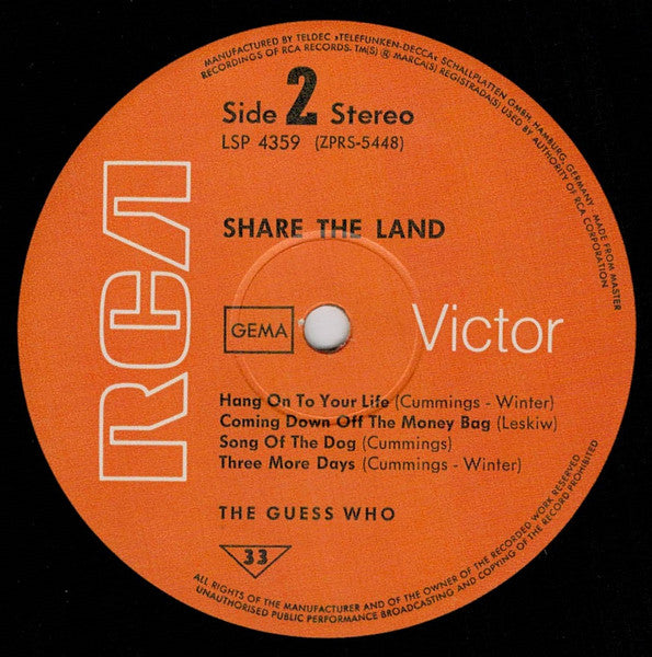 The Guess Who ~ Share The Land (Vinyl) - Djungel & Jazz