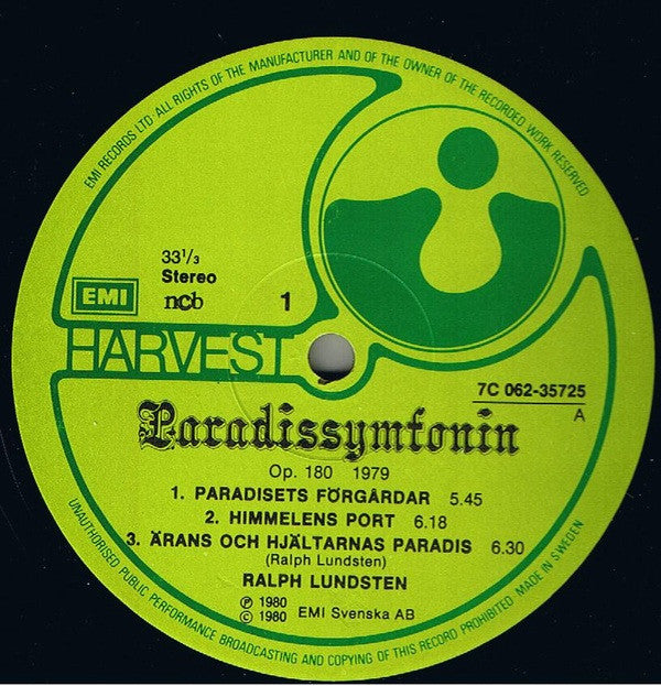 Ralph Lundsten ~ Paradissymfonin (Vinyl) - Djungel & Jazz