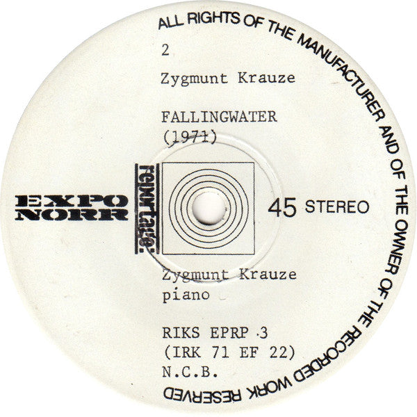 Zygmunt Krauze ~ Stamp Music / Fallingwater (Vinyl) - Djungel & Jazz