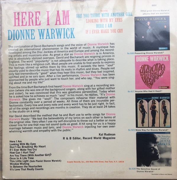 Dionne Warwick ~ Here I Am (Vinyl) - Djungel & Jazz