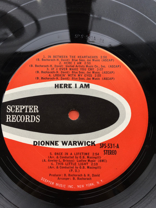 Dionne Warwick ~ Here I Am (Vinyl) - Djungel & Jazz