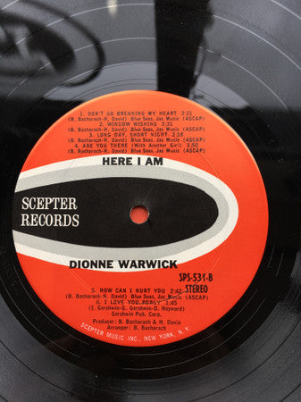 Dionne Warwick ~ Here I Am (Vinyl) - Djungel & Jazz