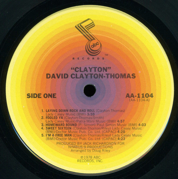 David Clayton-Thomas ~ Clayton (Vinyl) - Djungel & Jazz