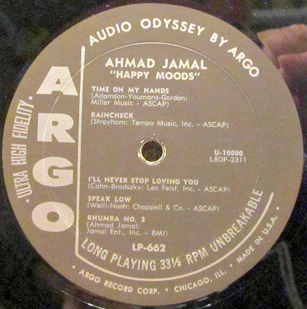 Ahmad Jamal ~ Happy Moods (Vinyl) - Djungel & Jazz