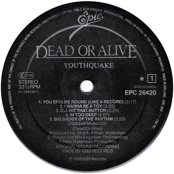Dead Or Alive ~ Youthquake (Vinyl) - Djungel & Jazz