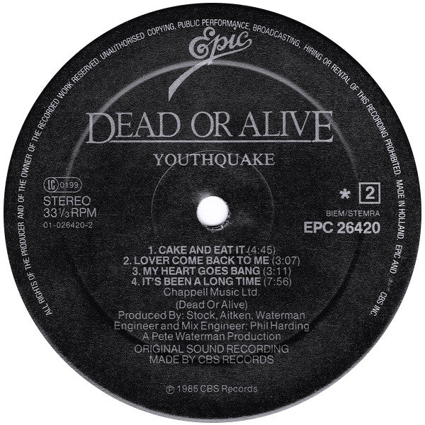 Dead Or Alive ~ Youthquake (Vinyl) - Djungel & Jazz