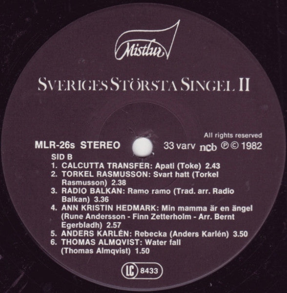 Various : Sveriges Största Singel II (LP, Comp)