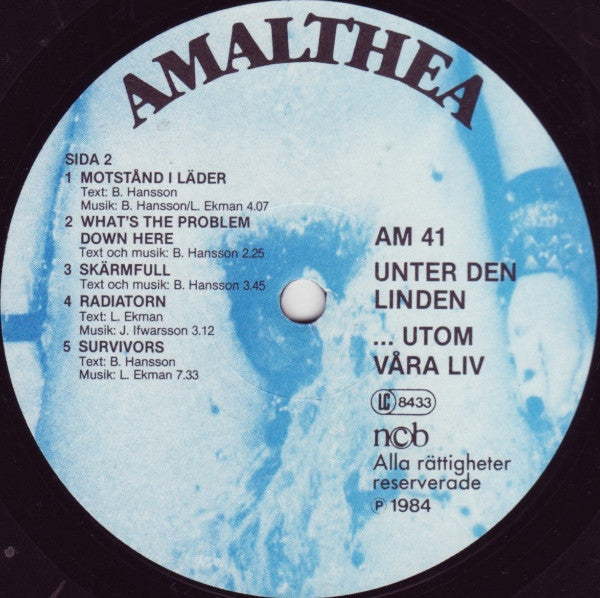 Unter Den Linden ~ …Utom Våra Liv (Vinyl) - Djungel & Jazz