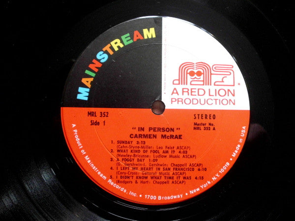 Carmen McRae ~ In Person (Vinyl) - Djungel & Jazz