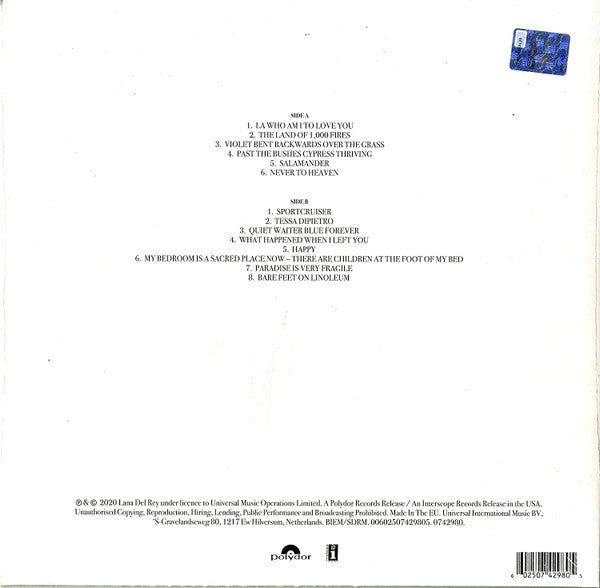 Lana Del Rey ~ Violet Bent Backwards Over The Grass (Vinyl) - Djungel & Jazz