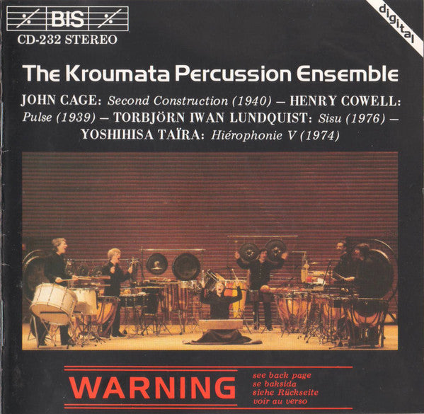 The Kroumata Percussion Ensemble, John Cage, Henry Cowell, Torbjörn Iwan Lundquist, Yoshihisa Taïra ~ Second Construction (1940) ─ Pulse (1939) ─ Sisu (1976) ─ Hiérophonie V (1974) (Vinyl) - Djungel & Jazz