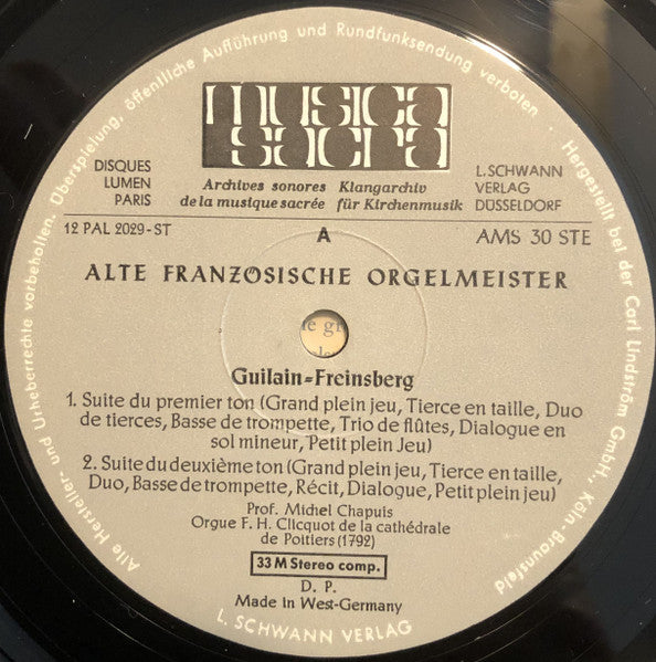 Michel Chapuis ~ Alte Französische Orgelmeister (Vinyl) - Djungel & Jazz