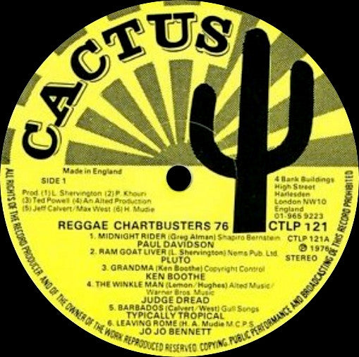 Various : Reggae Chartbusters (LP, Comp)