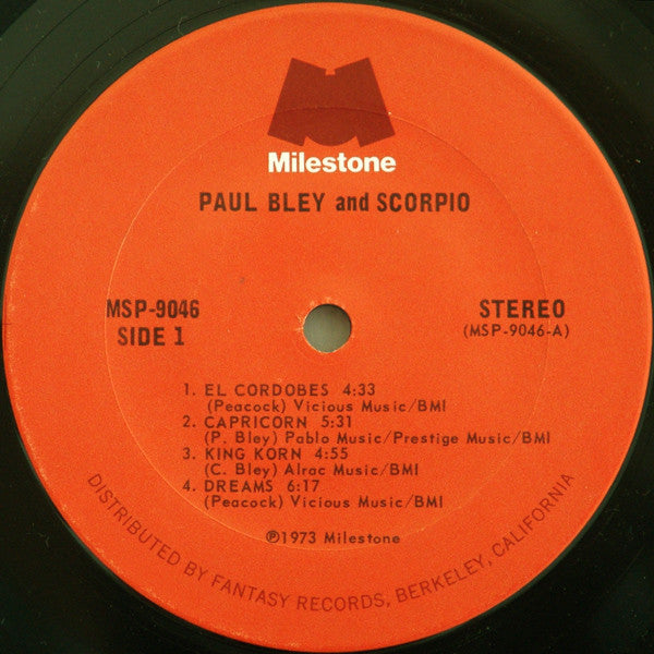 Paul Bley & Scorpio ~ Paul Bley & Scorpio (Vinyl) - Djungel & Jazz