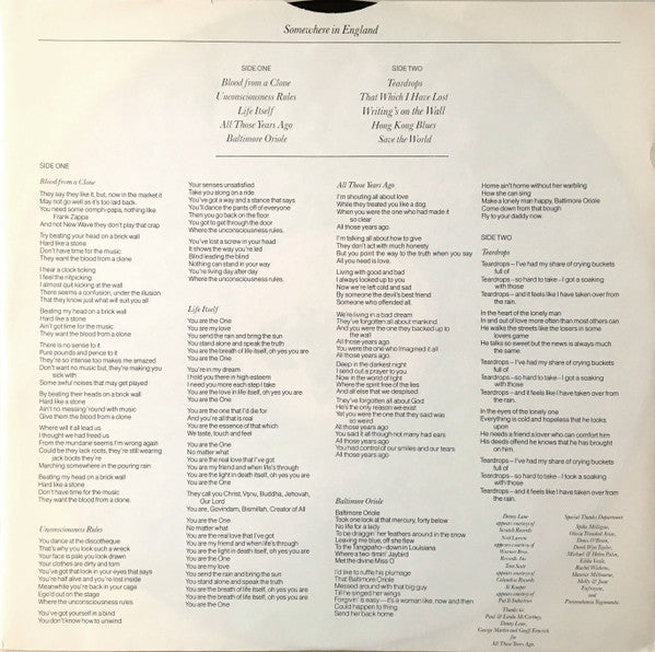 George Harrison ~ Somewhere In England (Vinyl) - Djungel & Jazz