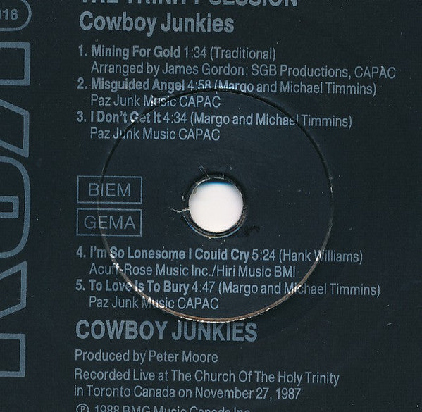 Cowboy Junkies ~ The Trinity Session (Vinyl) - Djungel & Jazz