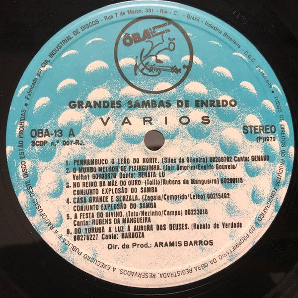 Various : Grandes Sambas De Enredo (LP, Album)