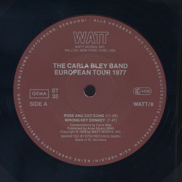 The Carla Bley Band ~ European Tour 1977 (Vinyl) - Djungel & Jazz