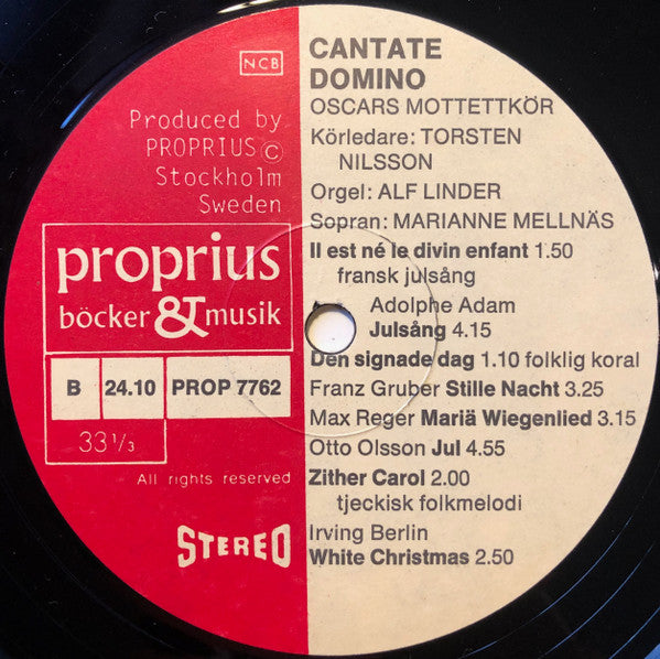 Oscars Motettkör, Torsten Nilsson, Alf Linder, Marianne Mellnäs ~ Cantate Domino (Vinyl) - Djungel & Jazz